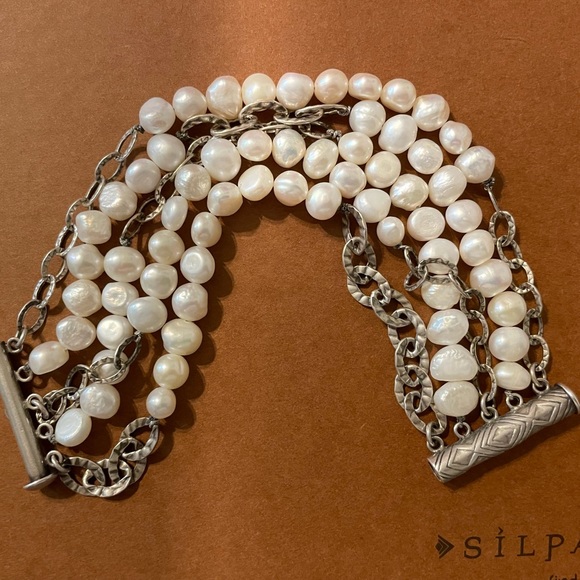 Silpada Rare Freshwater Pearl 5-Strand Bracelet B1575 - Picture 5 of 16